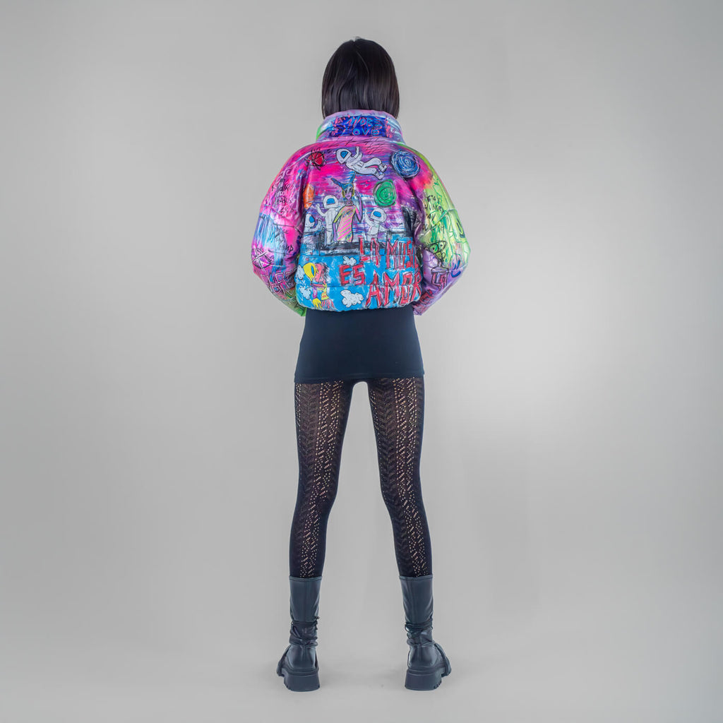 Blue Moon Puffer Cropped Bomber