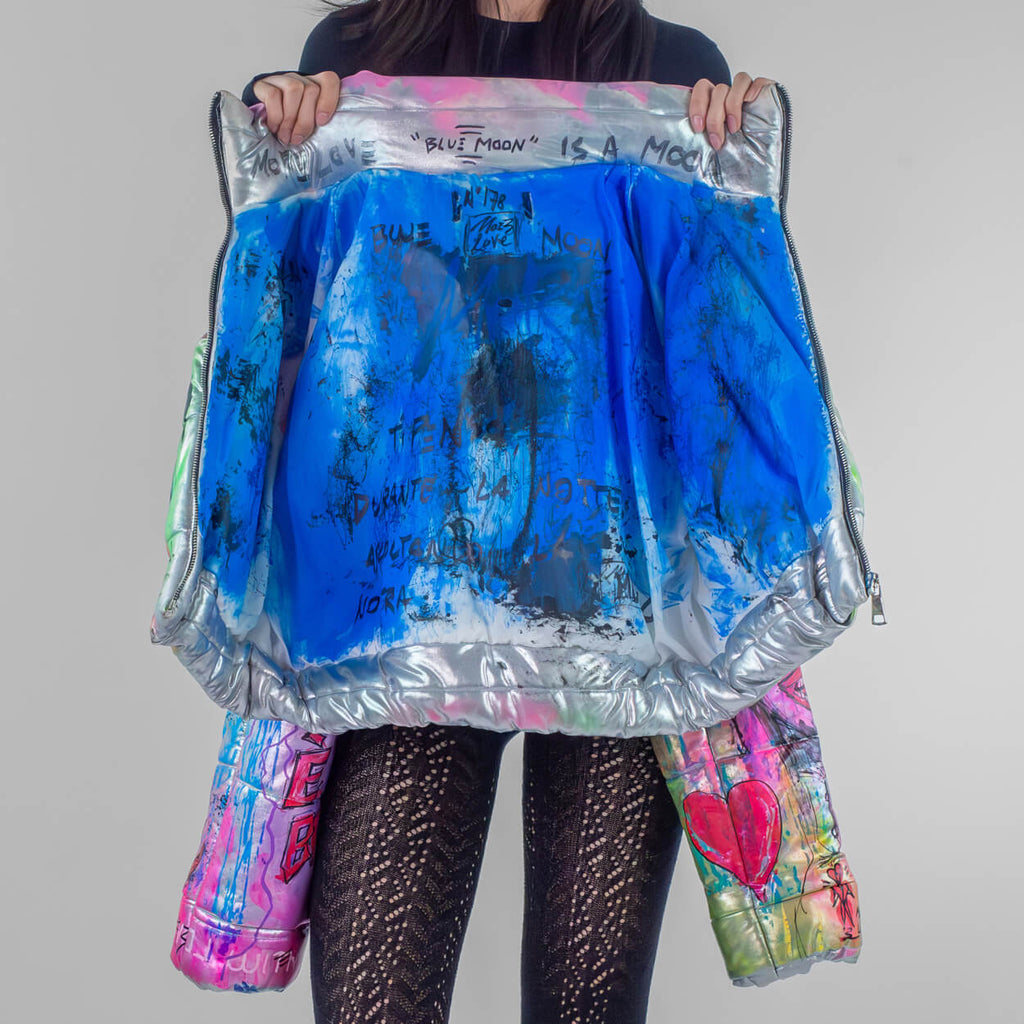 Blue Moon Puffer Cropped Bomber