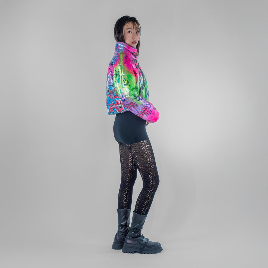 Blue Moon Puffer Cropped Bomber