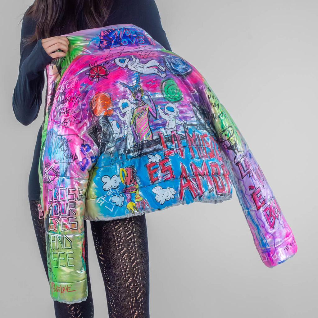 Blue Moon Puffer Cropped Bomber