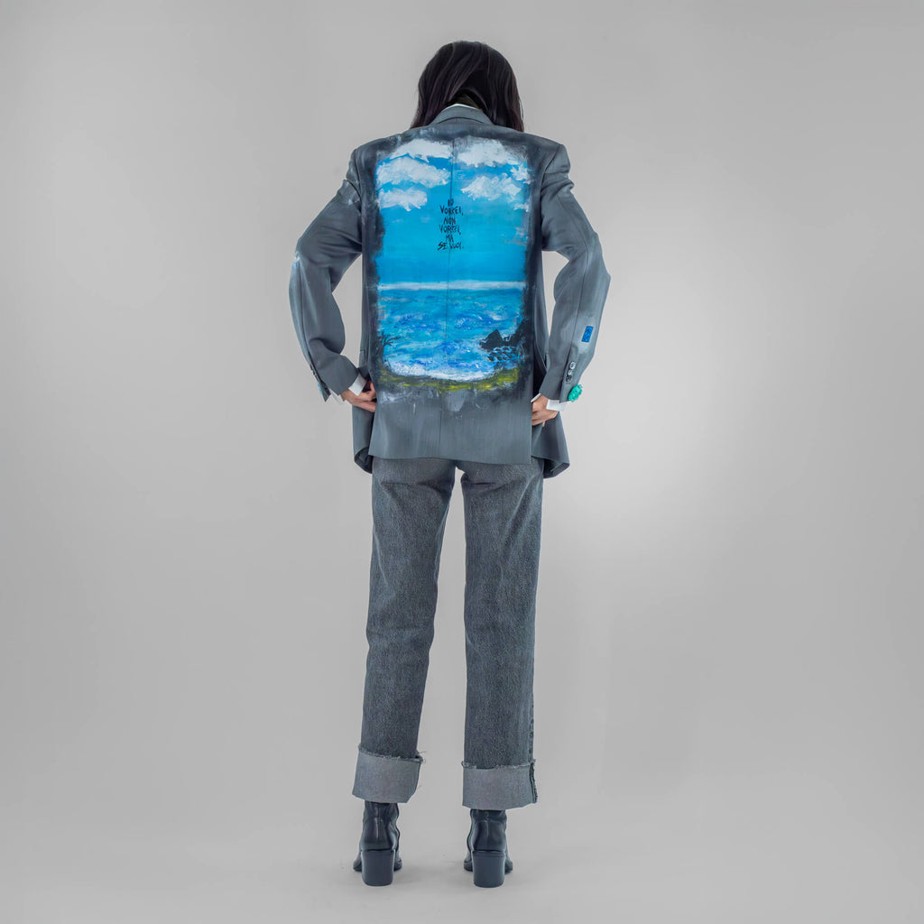 Hand painted Emozioni Blue Blazer