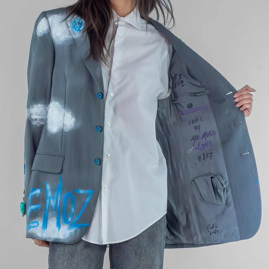 Hand painted Emozioni Blue Blazer