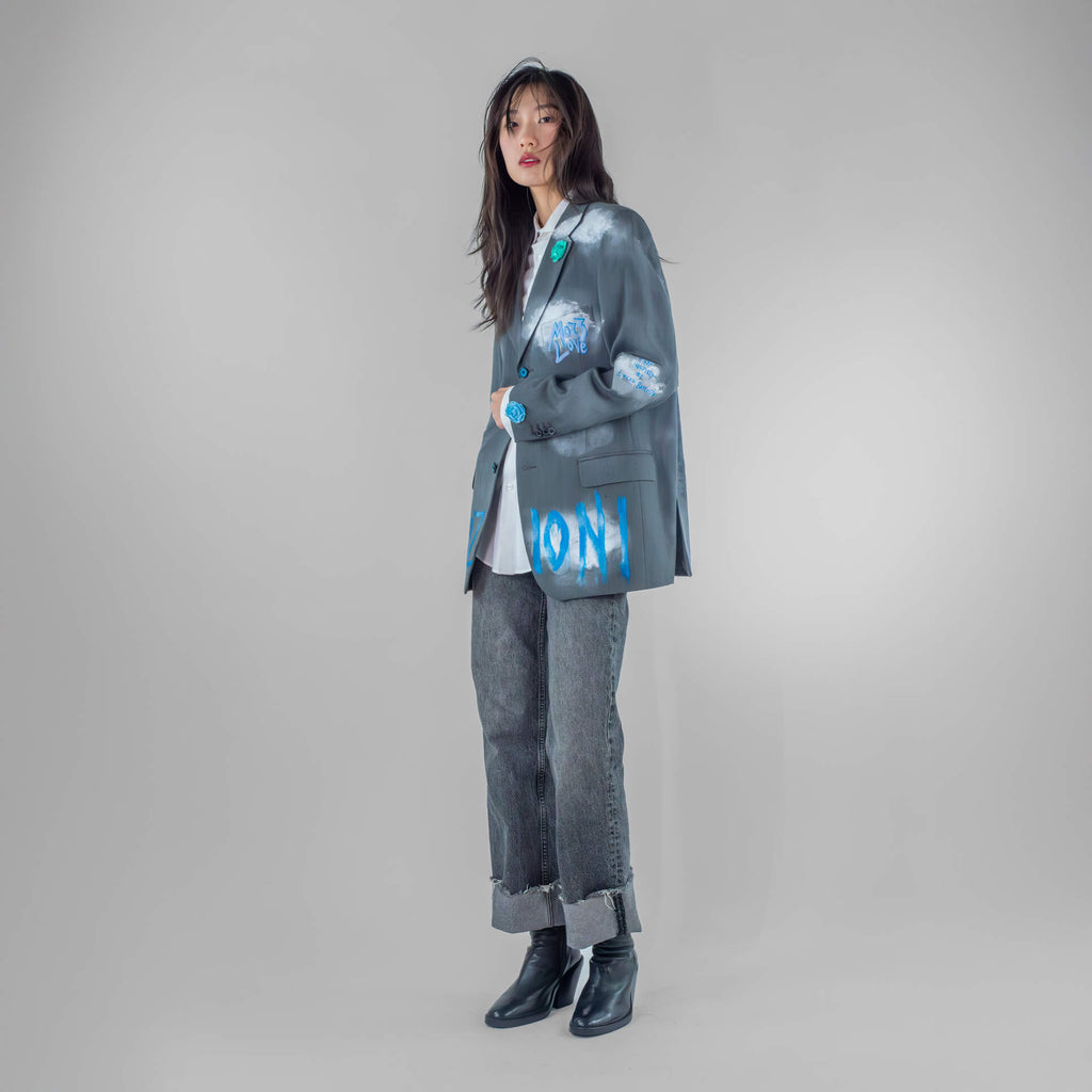 Hand painted Emozioni Blue Blazer
