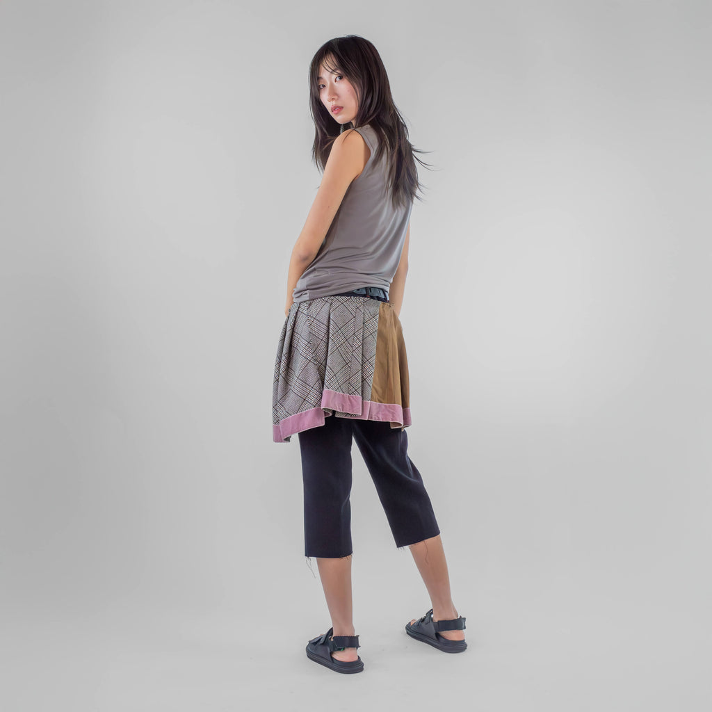 Hybrid pleated skirt pant