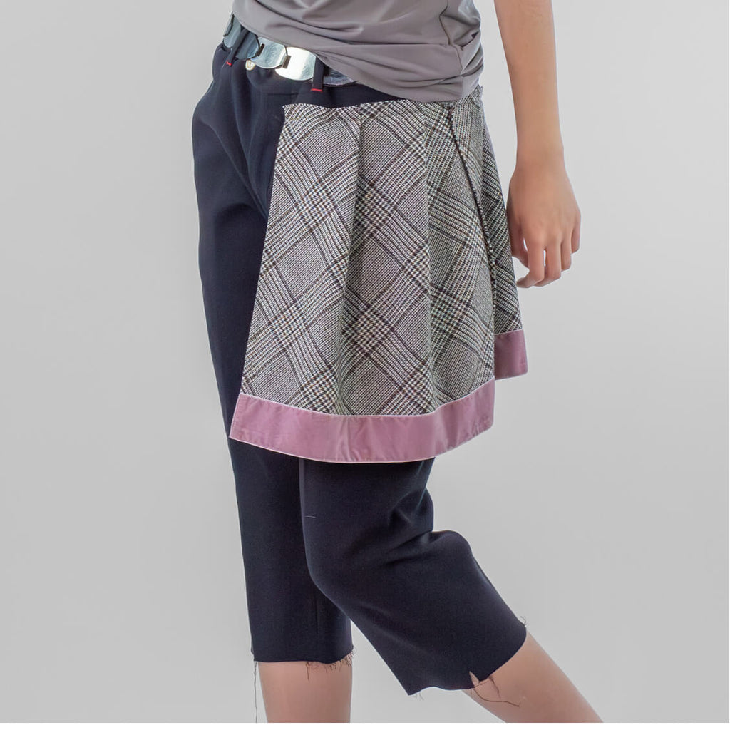 Hybrid pleated skirt pant