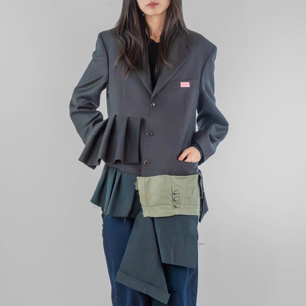 Multi Pleated Hybrid Jacket