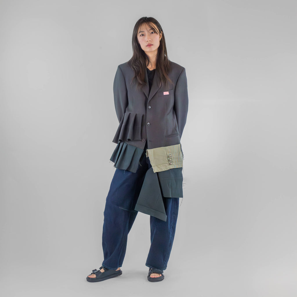 Multi Pleated Hybrid Jacket