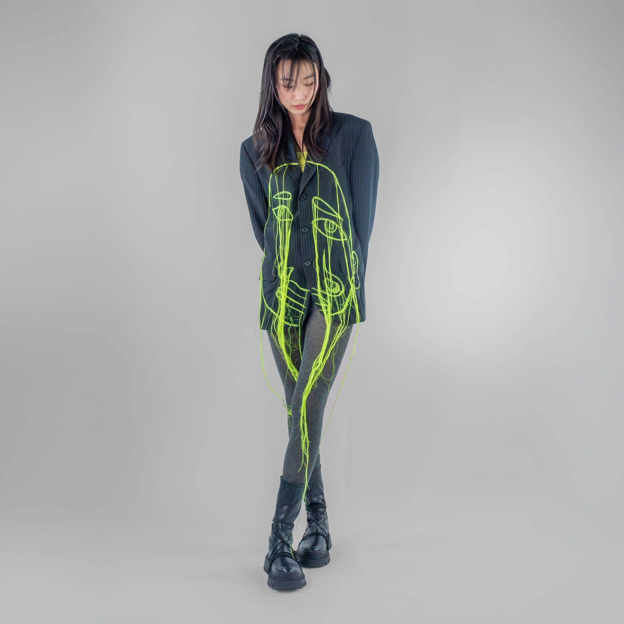 Oceania Embroidered Face Blazer