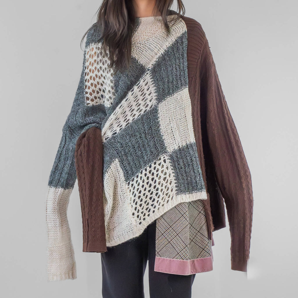 Siamese patched Knit Jumper