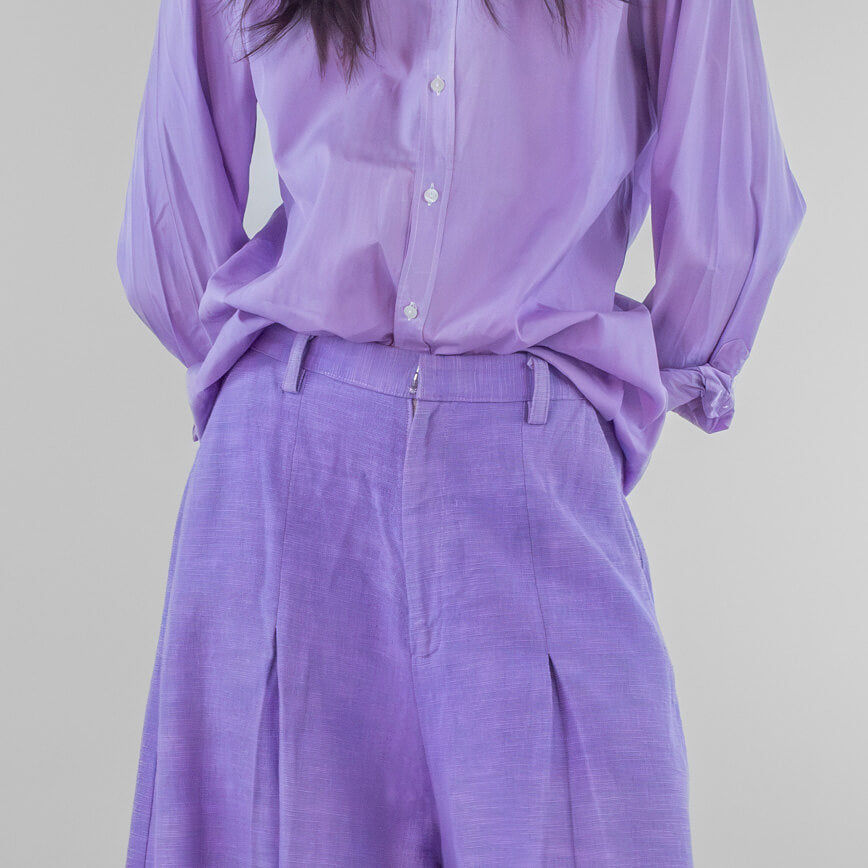 Wide Leg Pleated Trousers
