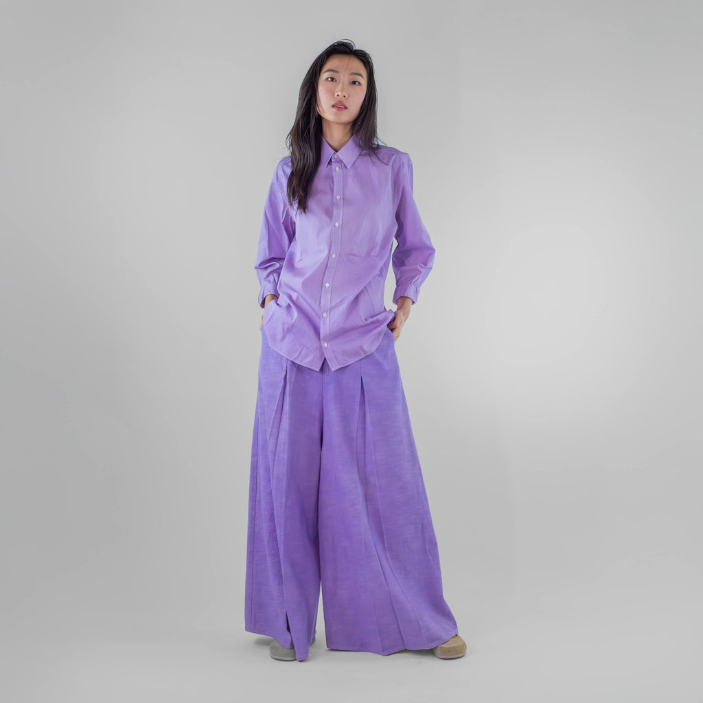 Wide Leg Pleated Trousers