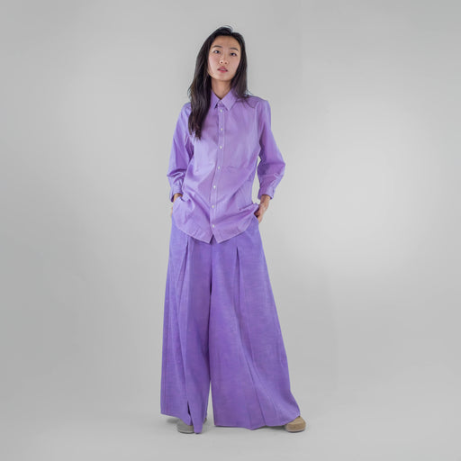 Wide Leg Pleated Trousers