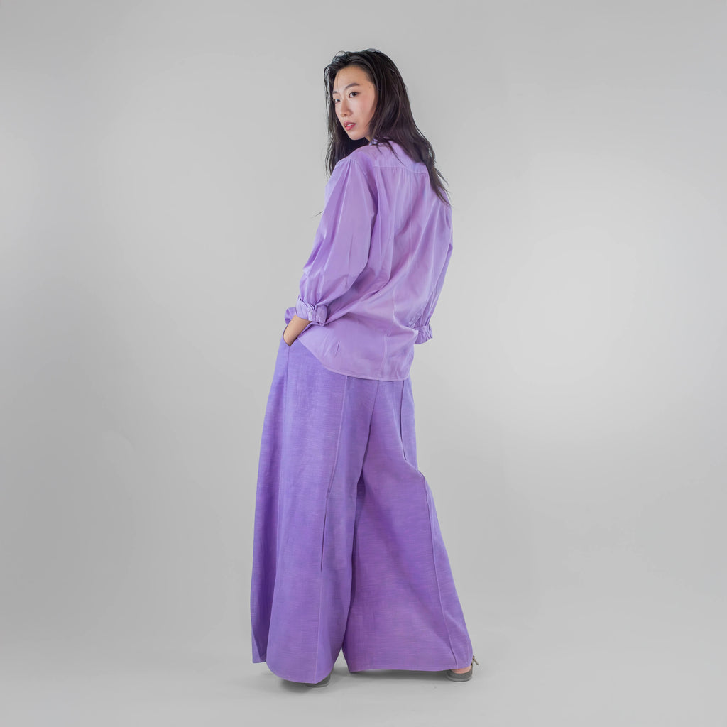 Wide Leg Pleated Trousers