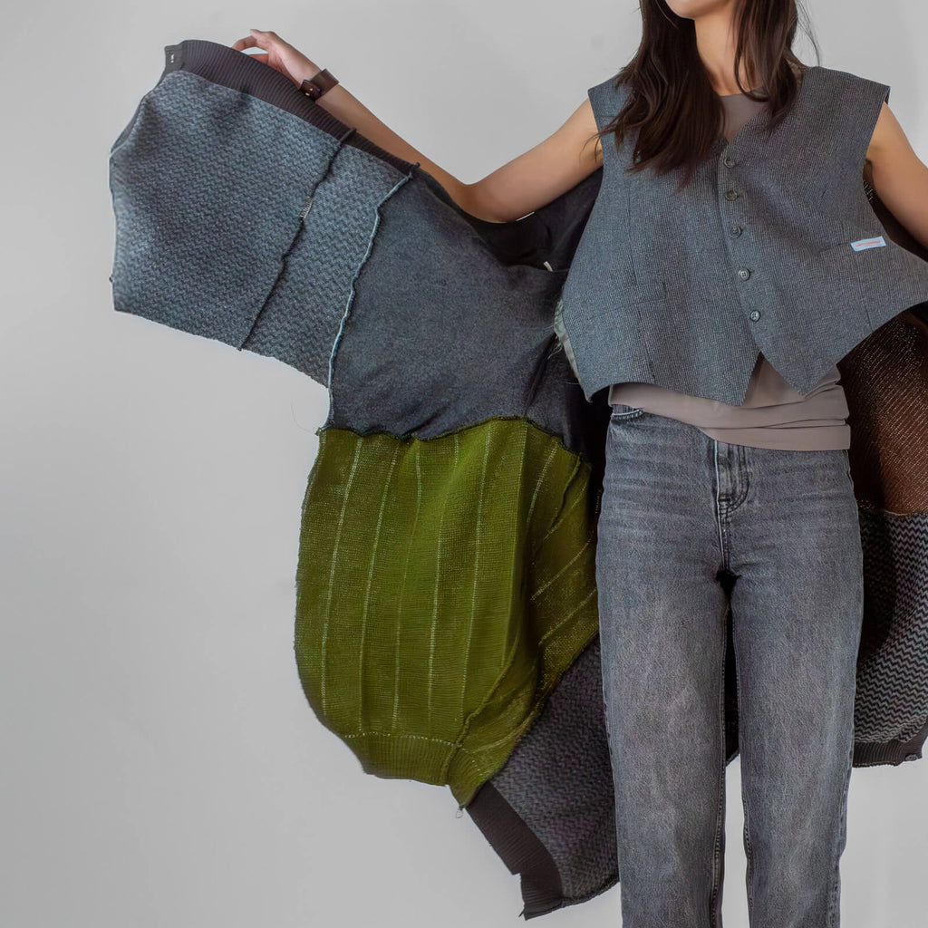 Wrap Men's Vest w Patchwork Cape