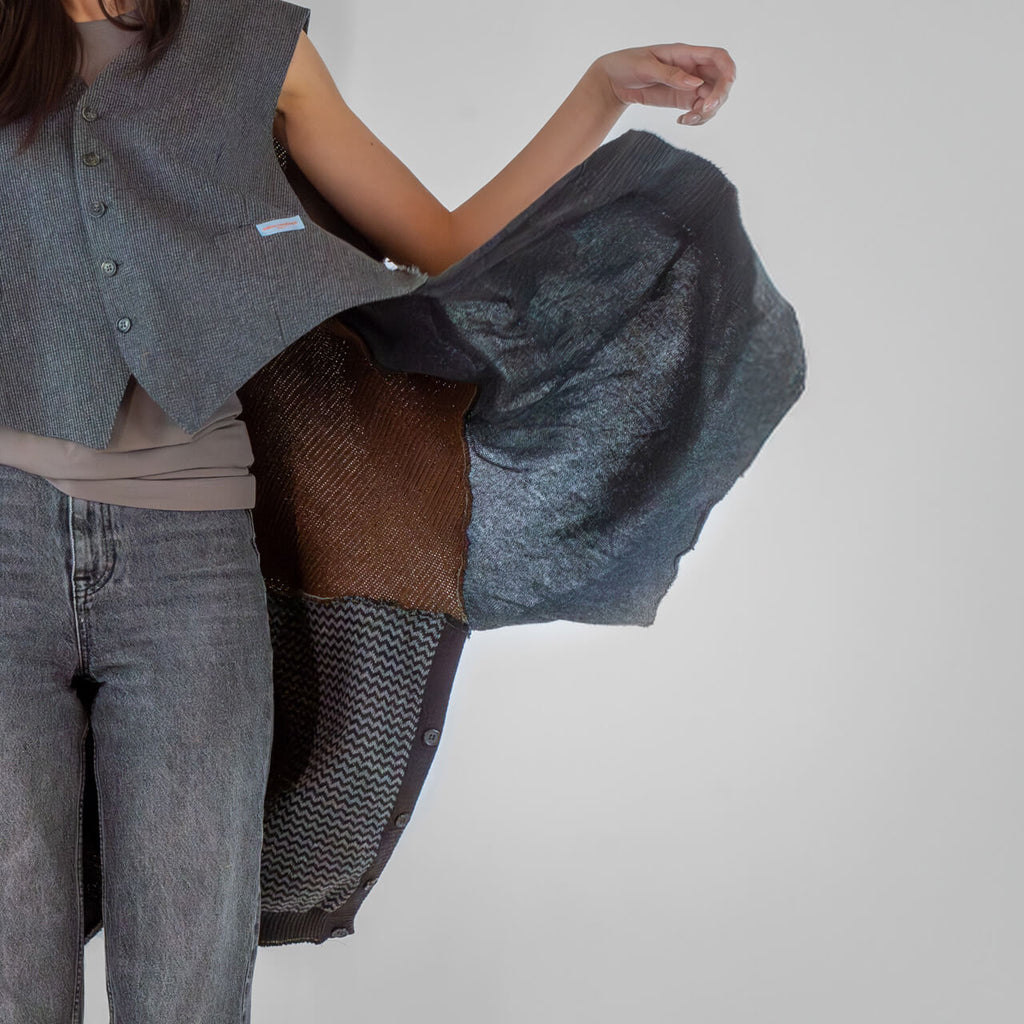 Wrap Men's Vest w Patchwork Cape