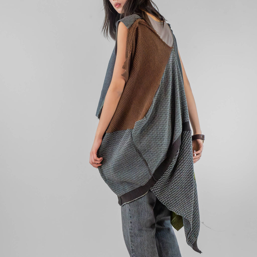 Wrap Men's Vest w Patchwork Cape