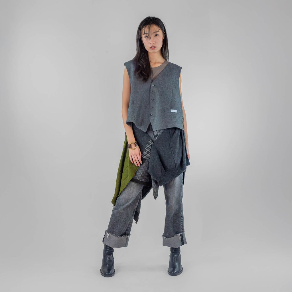 Wrap Men's Vest w Patchwork Cape