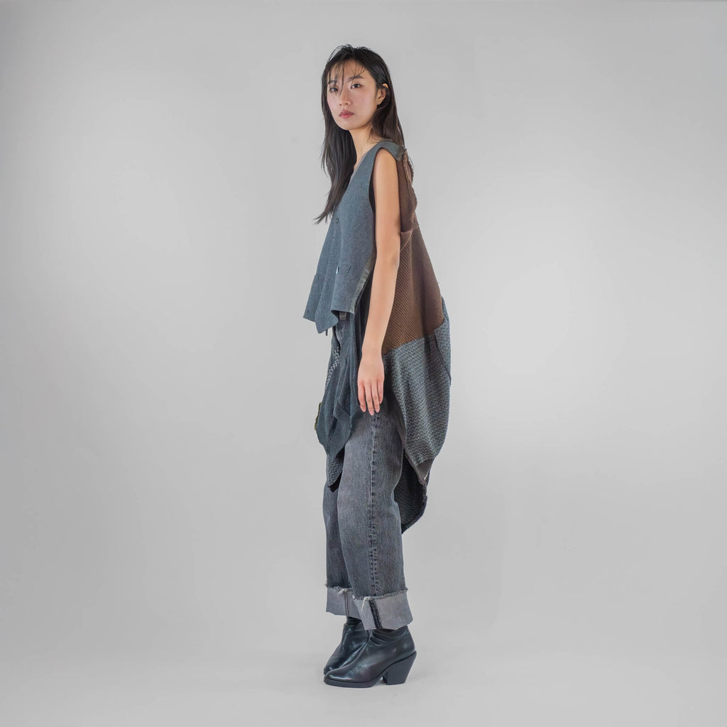 Wrap Men's Vest w Patchwork Cape