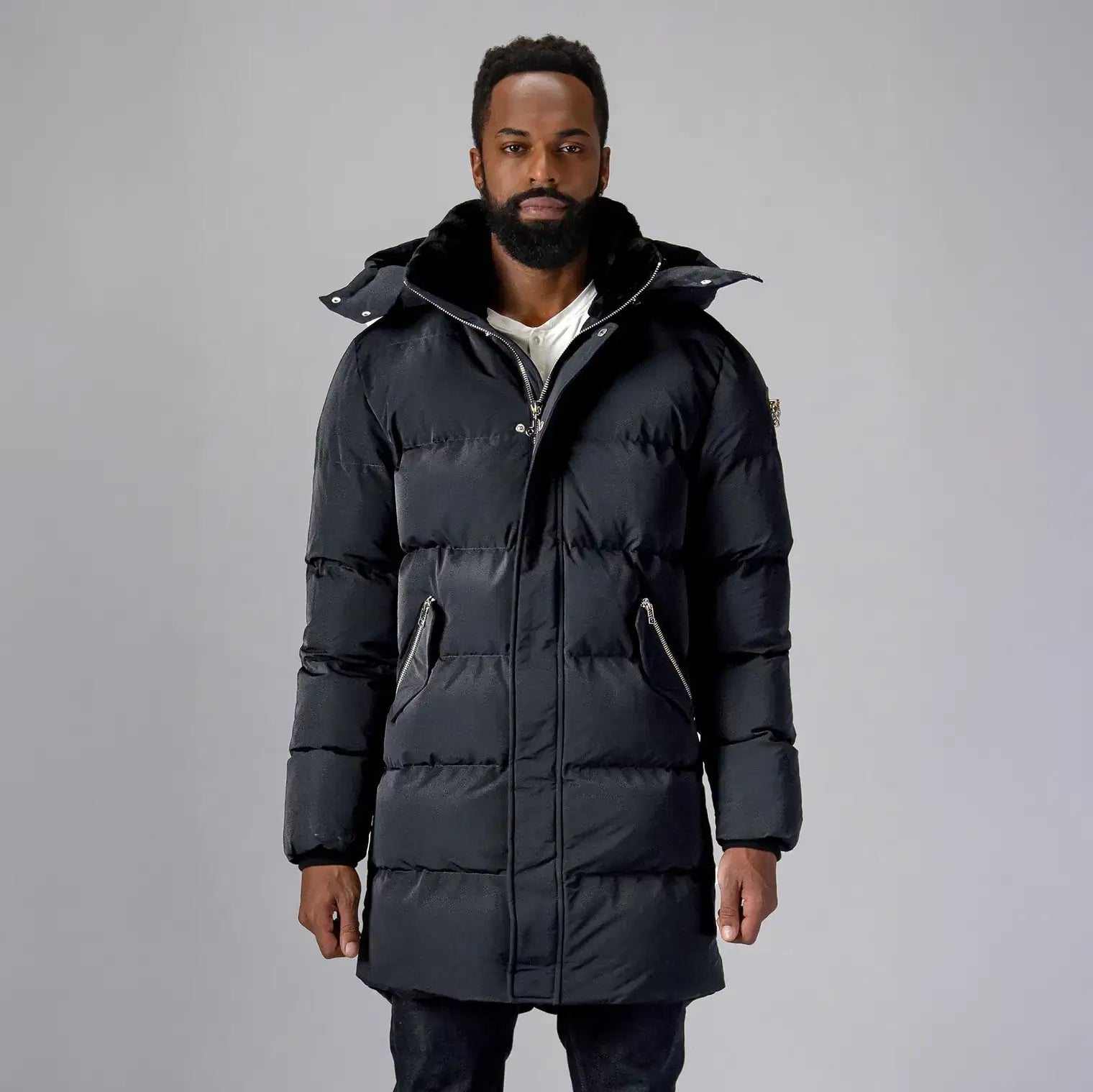 Mens Penguin Long Coat Black Diamond