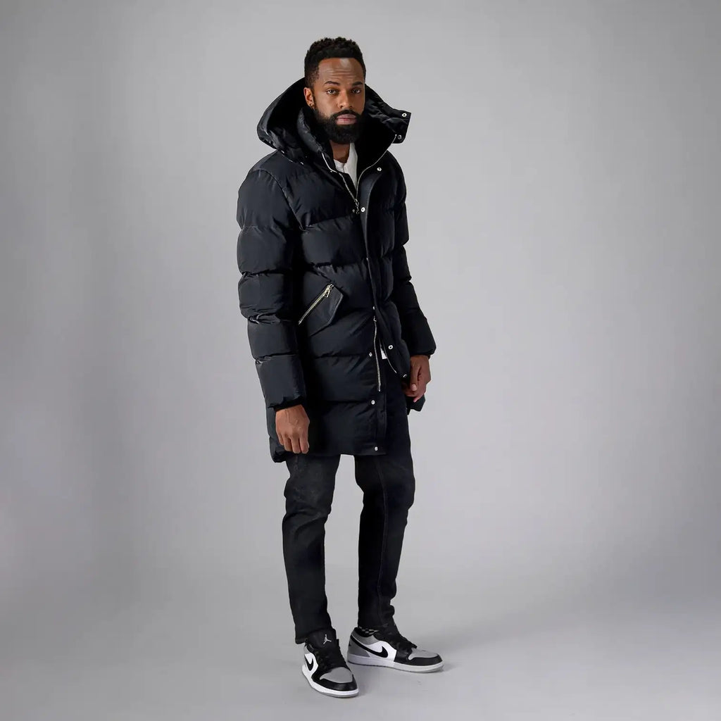 Mens Penguin Long Coat Black Diamond