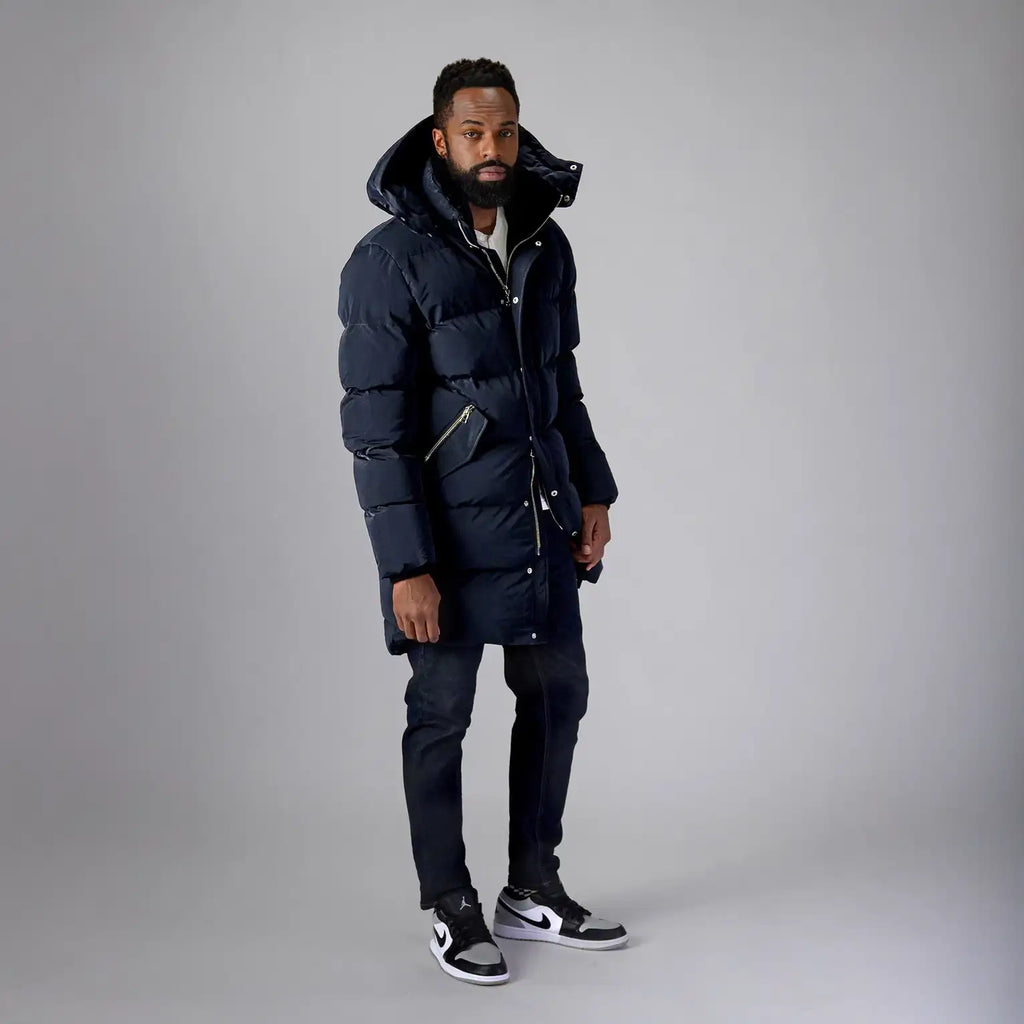 Mens Penguin Long Coat Blue Diamond