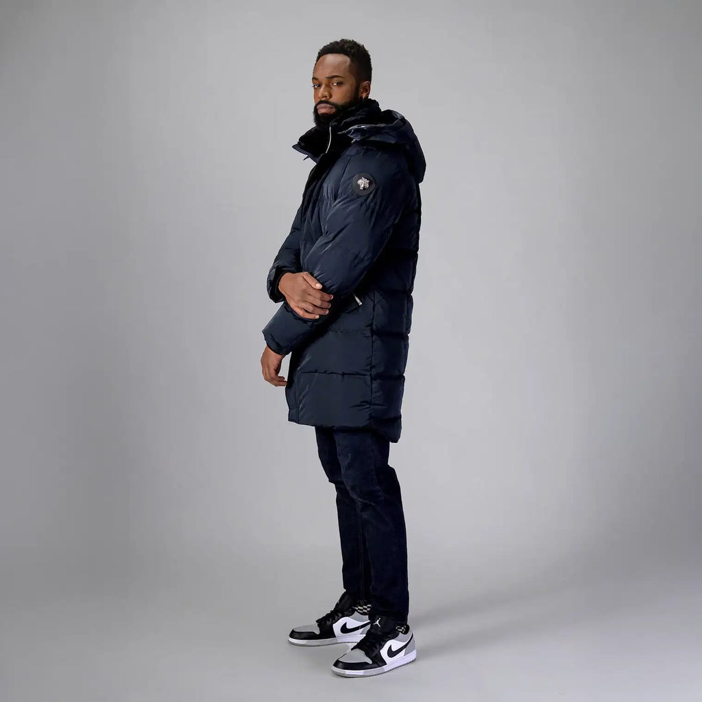 Mens Penguin Long Coat Blue Diamond