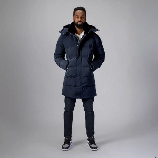 Mens Penguin Long Coat Blue Diamond