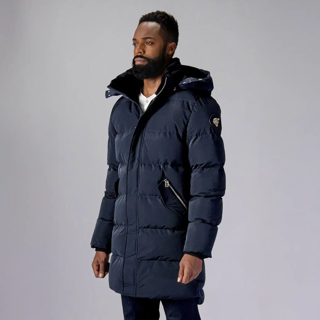 Mens Penguin Long Coat Blue Diamond