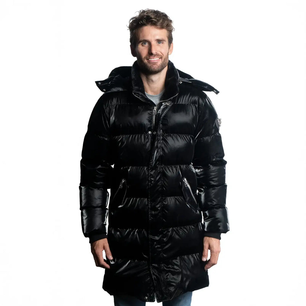 Mens Penguin Long Coat All Wet Black