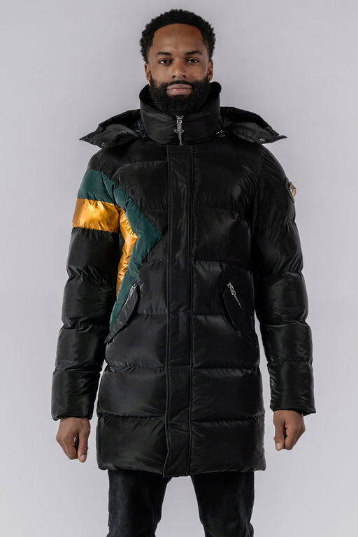 Mens Penguin Long Coat Jamaican Black Diamond