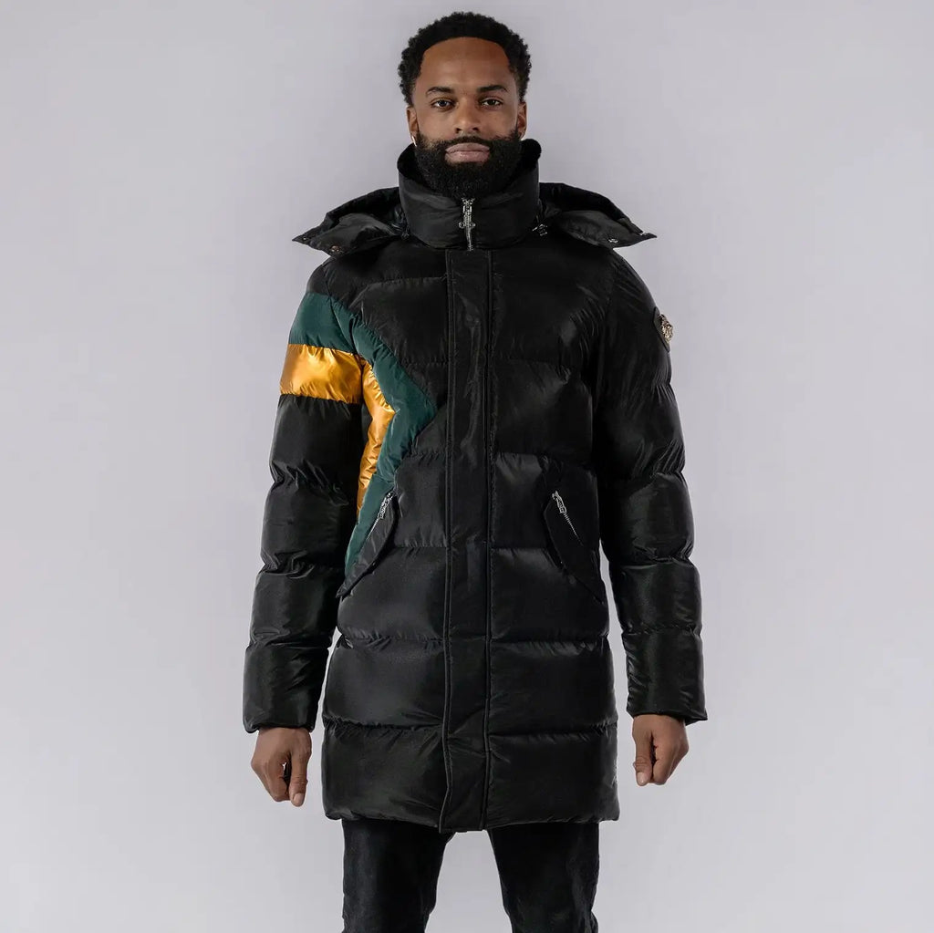 Mens Penguin Long Coat Jamaican Black Diamond