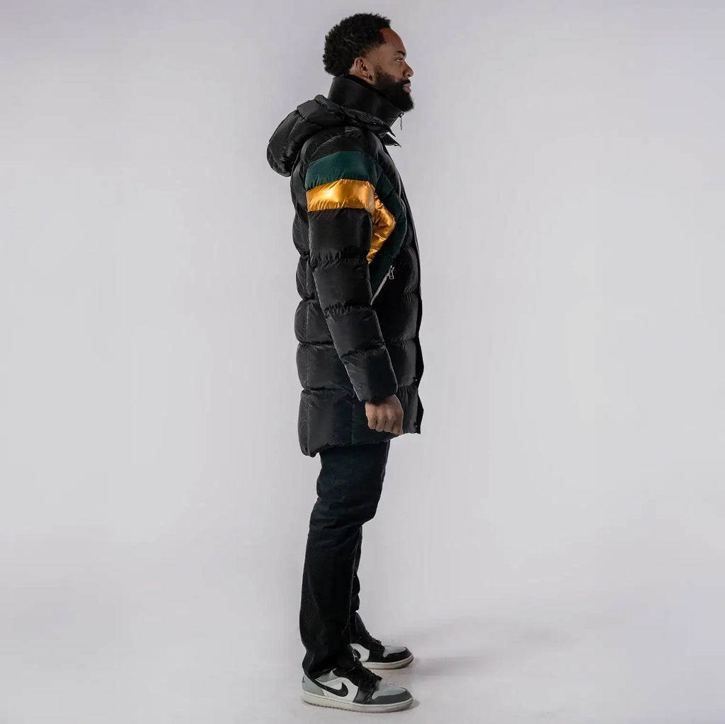 Mens Penguin Long Coat Jamaican Black Diamond