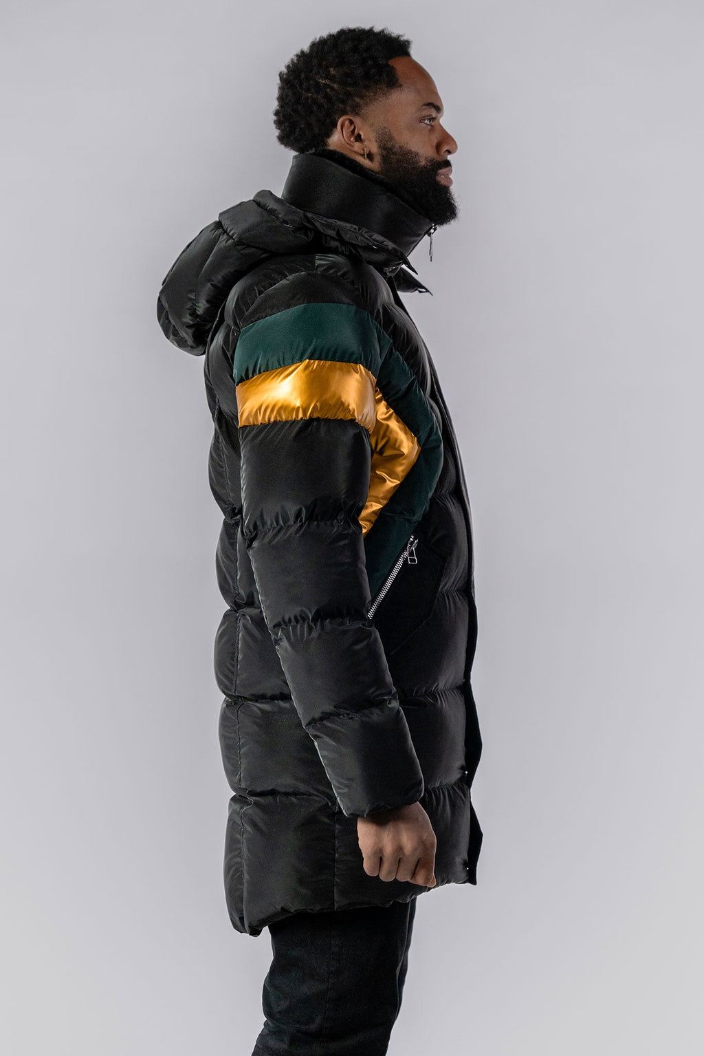 Mens Penguin Long Coat Jamaican Black Diamond