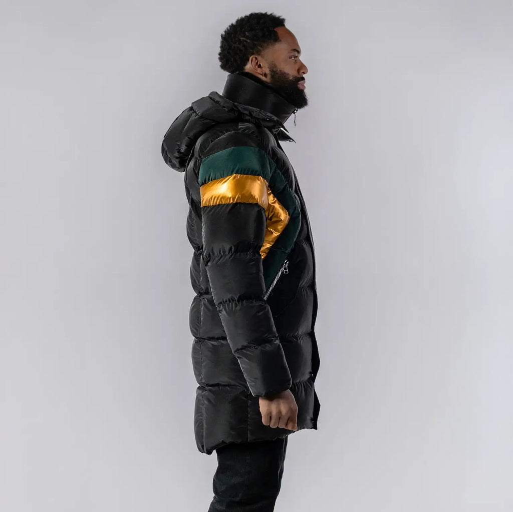 Mens Penguin Long Coat Jamaican Black Diamond