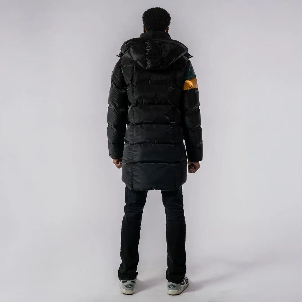 Mens Penguin Long Coat Jamaican Black Diamond