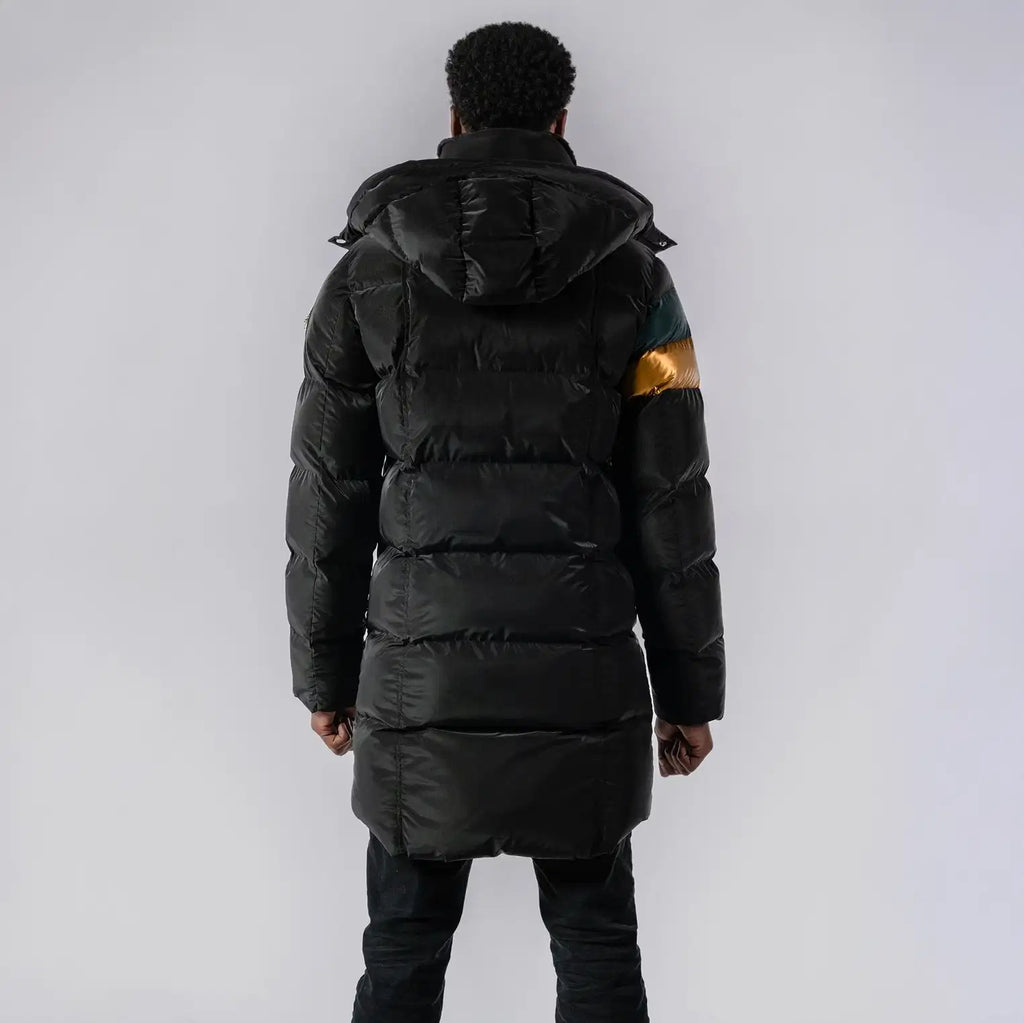 Mens Penguin Long Coat Jamaican Black Diamond