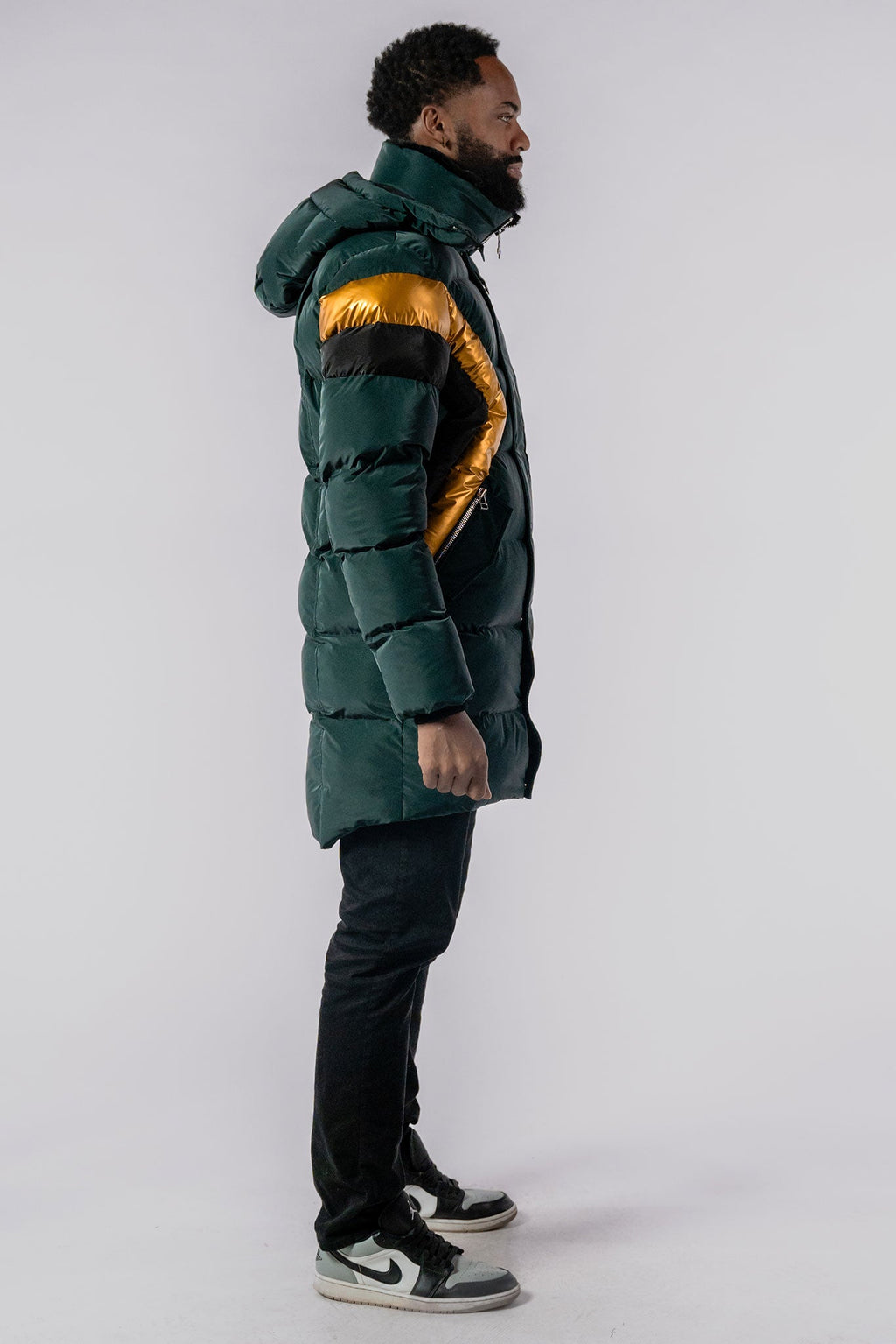 Mens Penguin Long Coat Jamaican Green Diamond 1