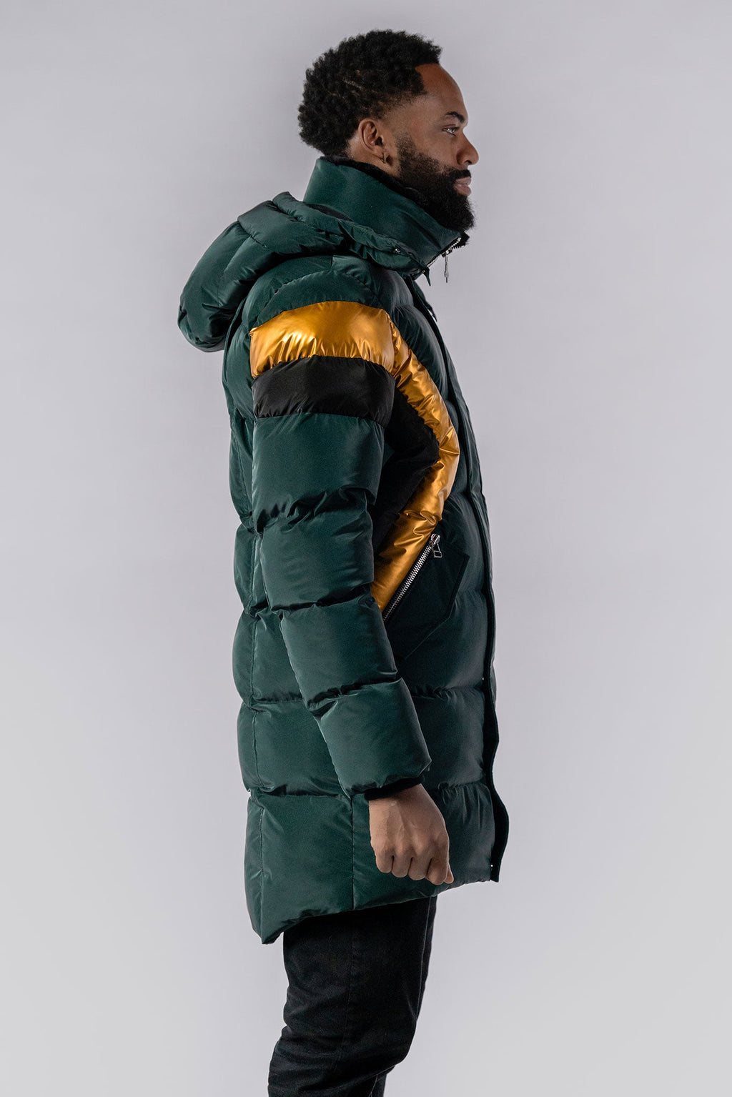 Mens Penguin Long Coat Jamaican Green Diamond 1