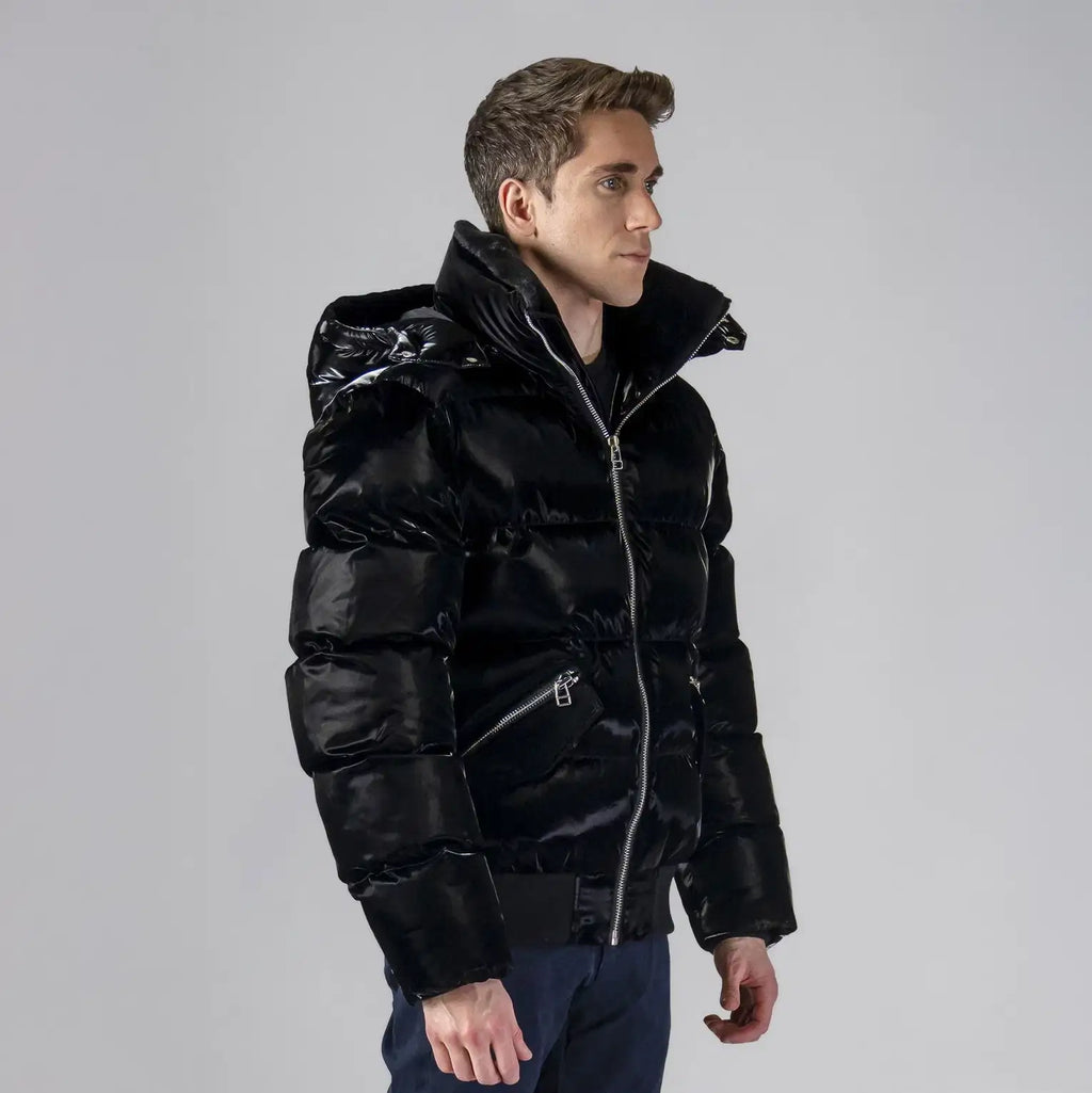 Mens Woody Bomber Jacket All Wet Black