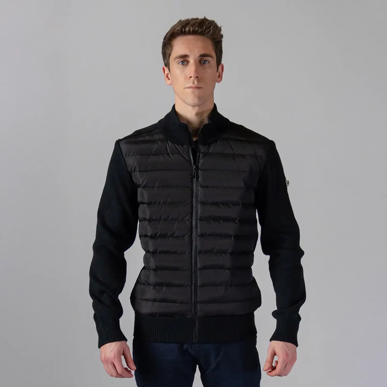 Mens Sweater Vest Matte Black