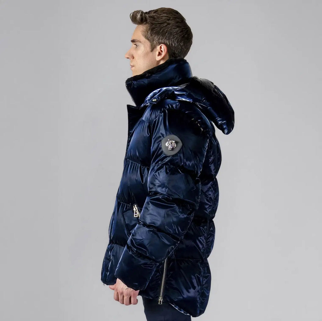 Mens Bumnester 3 4 Coat All Wet Navy