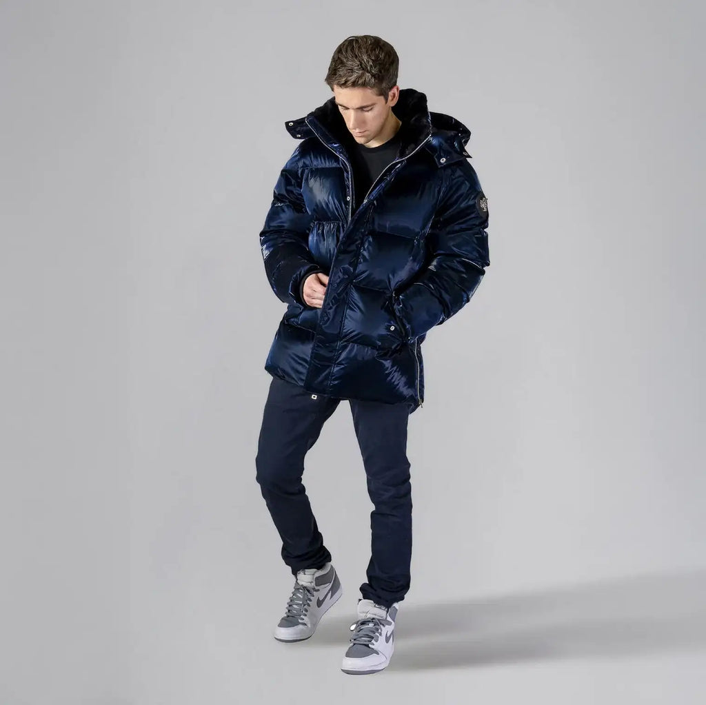 Mens Bumnester 3 4 Coat All Wet Navy