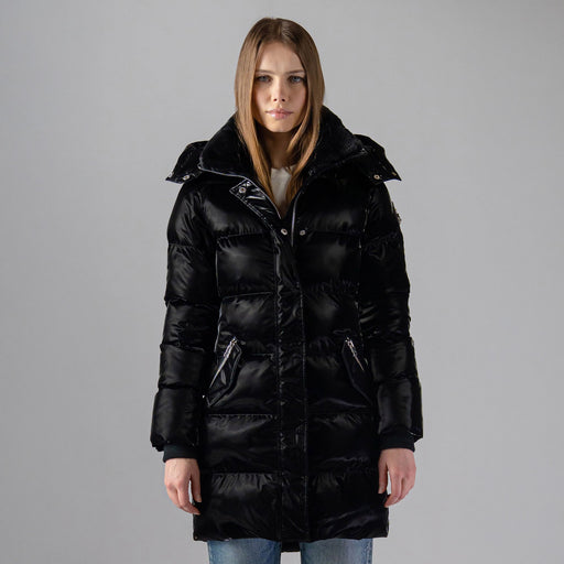 Womens Penguin Long Coat All Wet Black