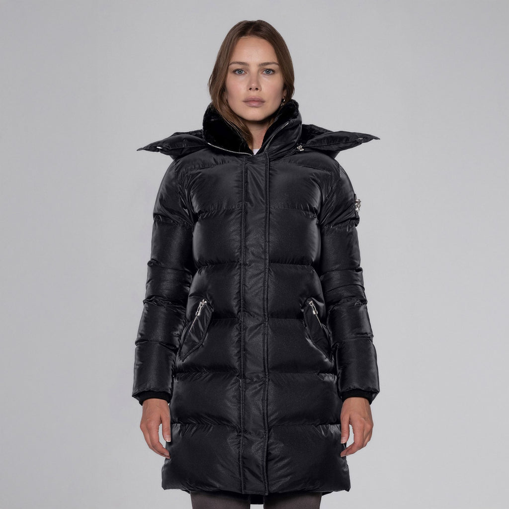 Womens Penguin Long Coat Black Diamond