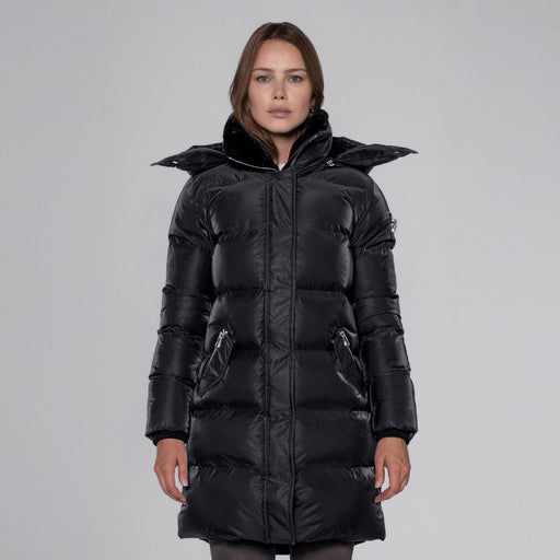 Womens Penguin Long Coat Black Diamond