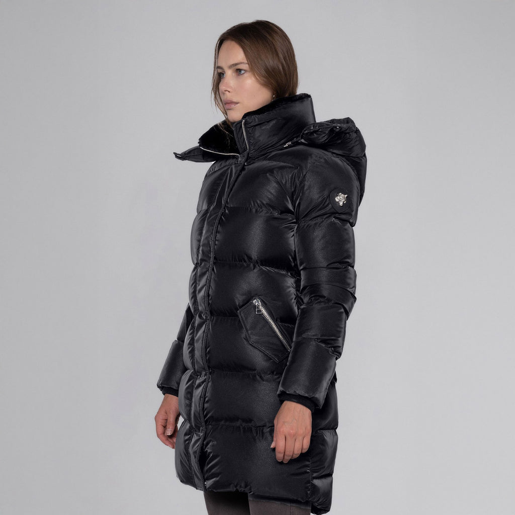 Womens Penguin Long Coat Black Diamond