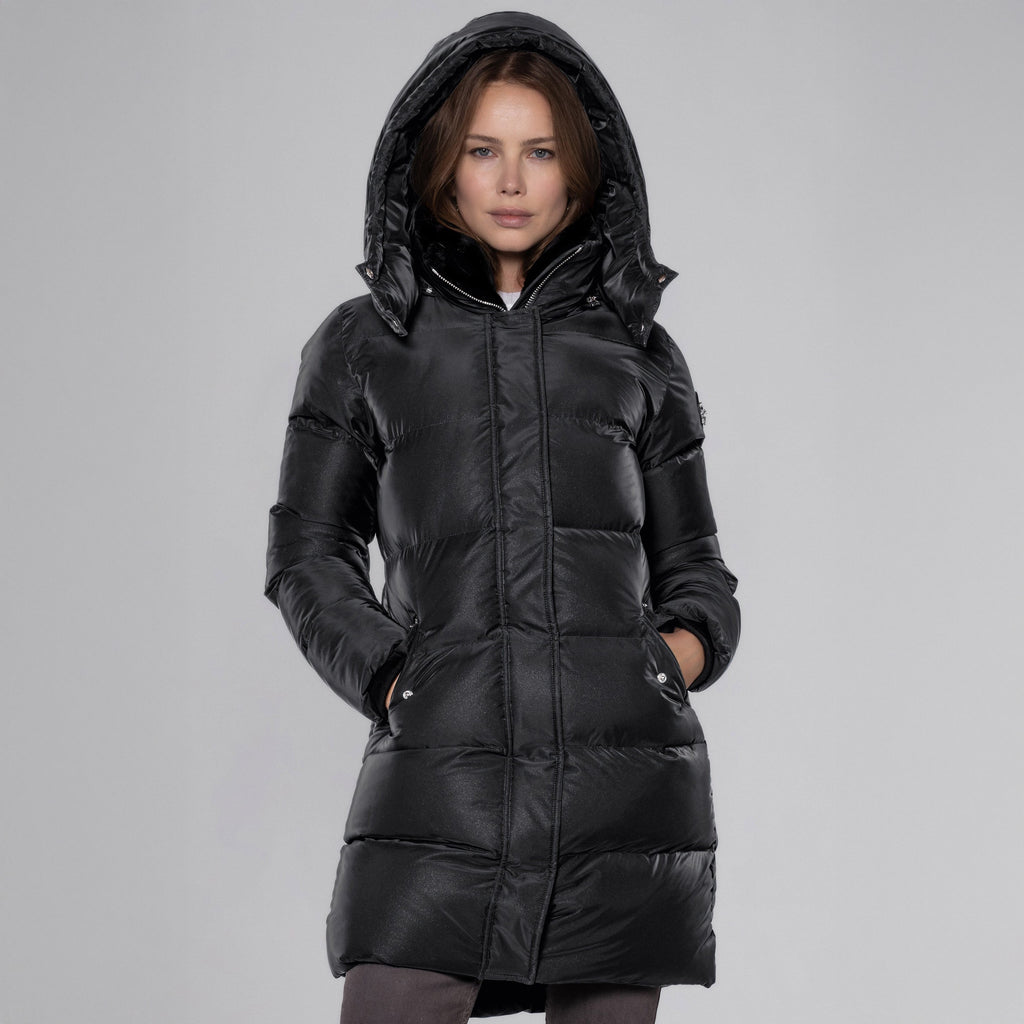 Womens Penguin Long Coat Black Diamond