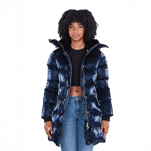 Womens Penguin Long Coat All Wet Navy