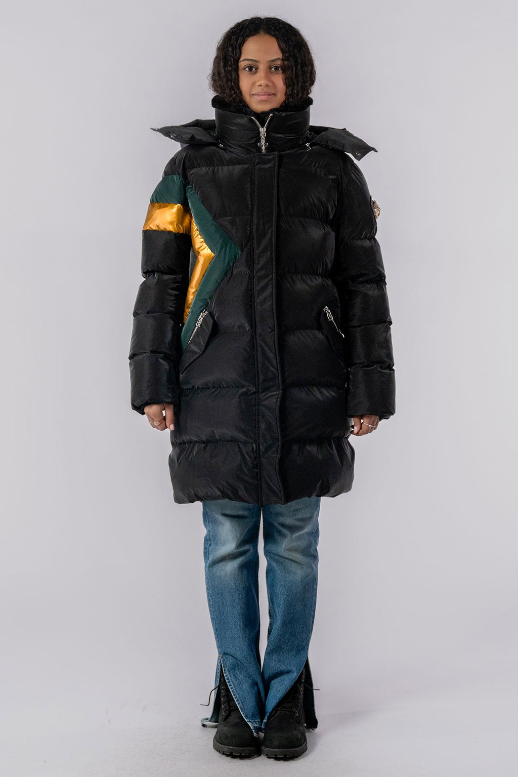 Womens Black Penguin Long Coat