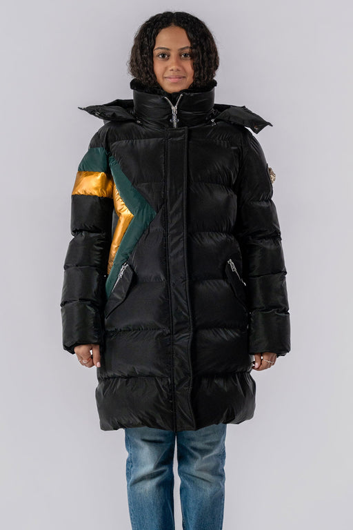 Womens Penguin Long Coat Jamaican Black Diamond